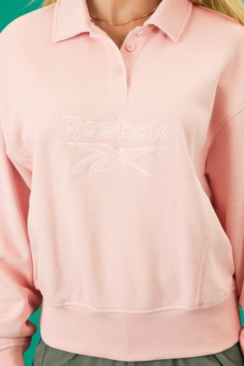 Pullover Forever 21 Reebok Embroidered Mujer Rosas | 5YRnP1QFpeo