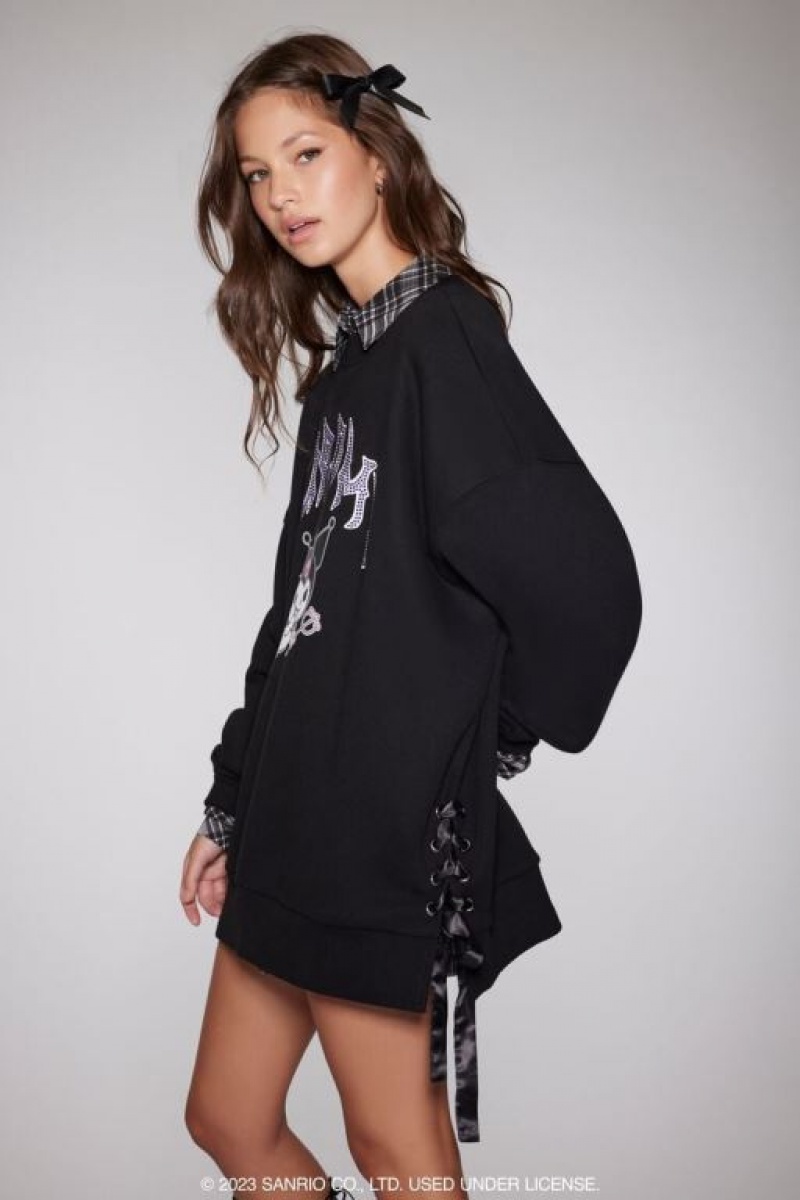 Pullover Forever 21 Rhinestone Kuromi Estampadas Mujer Negras Multicolor | o9DyojjZOzx