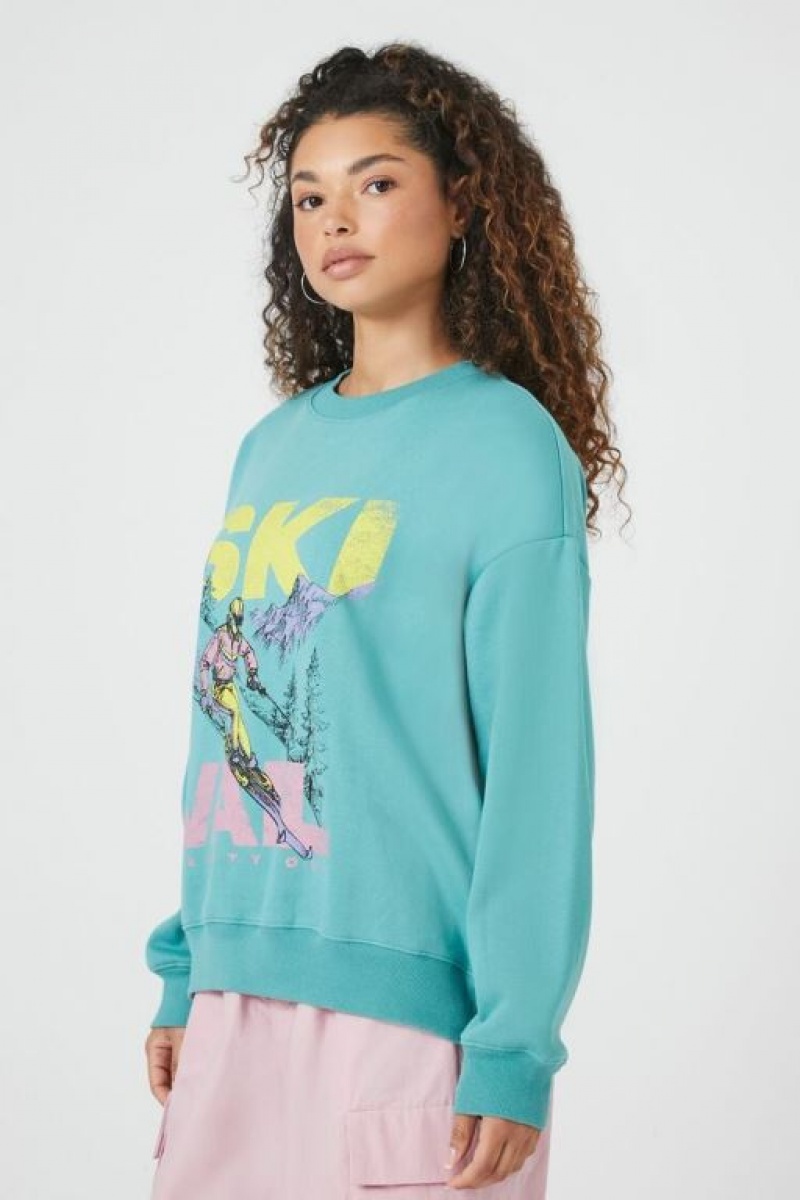 Pullover Forever 21 Ski Vail Estampadas Mujer Multicolor | T198Ccv3Nav