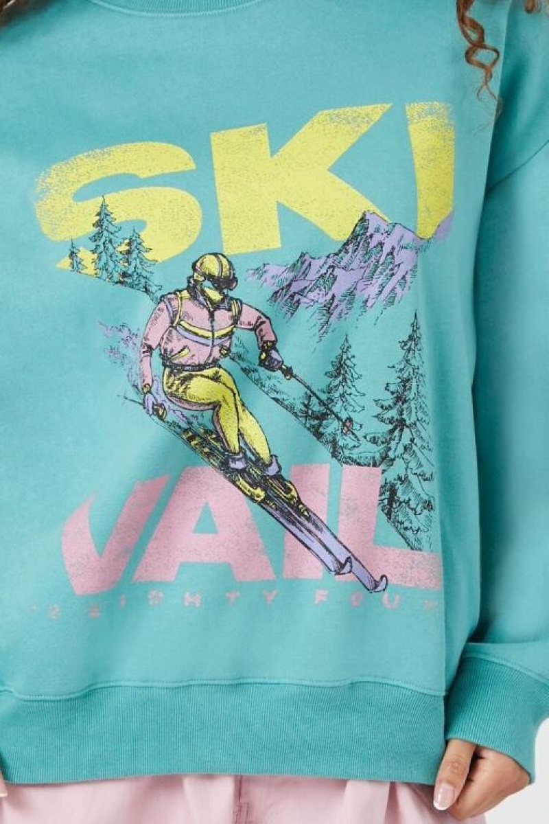 Pullover Forever 21 Ski Vail Estampadas Mujer Multicolor | T198Ccv3Nav