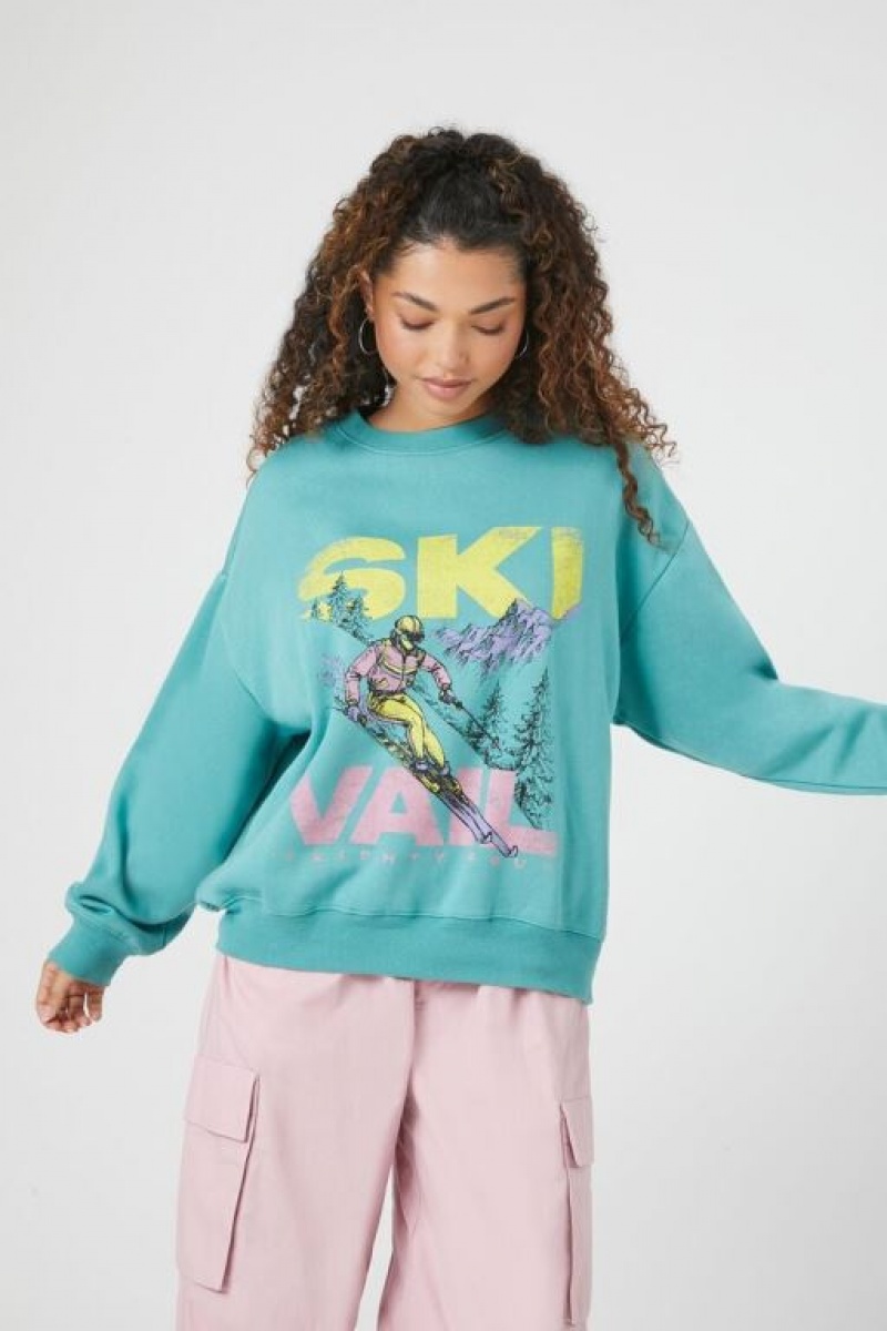 Pullover Forever 21 Ski Vail Estampadas Mujer Multicolor | T198Ccv3Nav