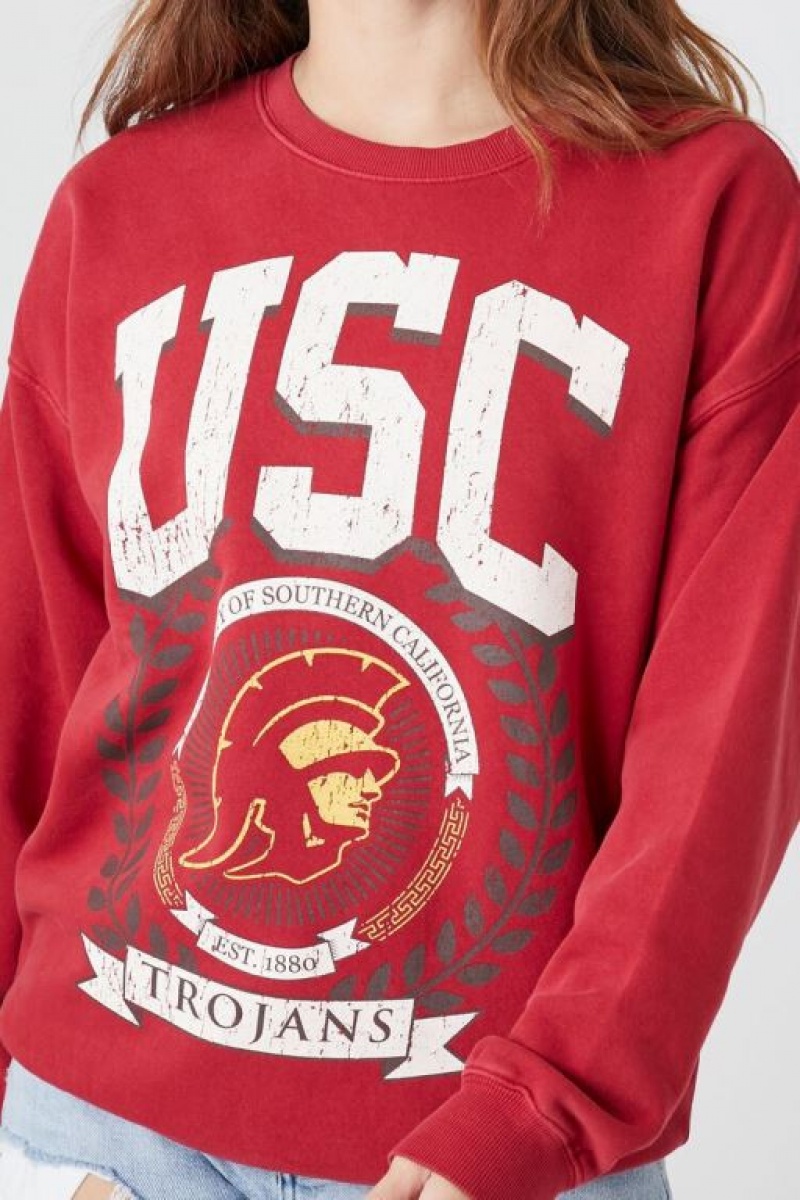 Pullover Forever 21 Usc Trojans Estampadas Mujer Rojas Multicolor | dC7Mwd6KmTv