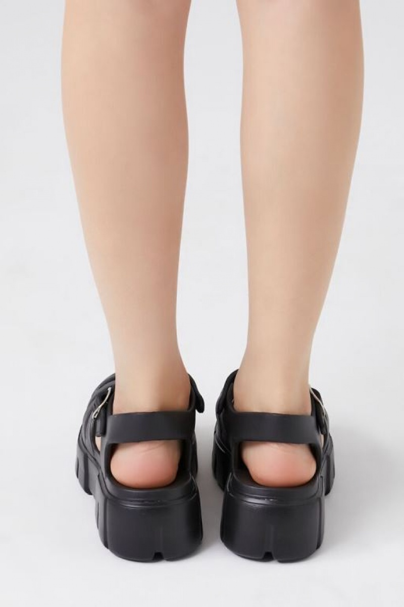 Sandalias Forever 21 Caged Lug Sole Mujer Negras | 3IO8XsJExjb