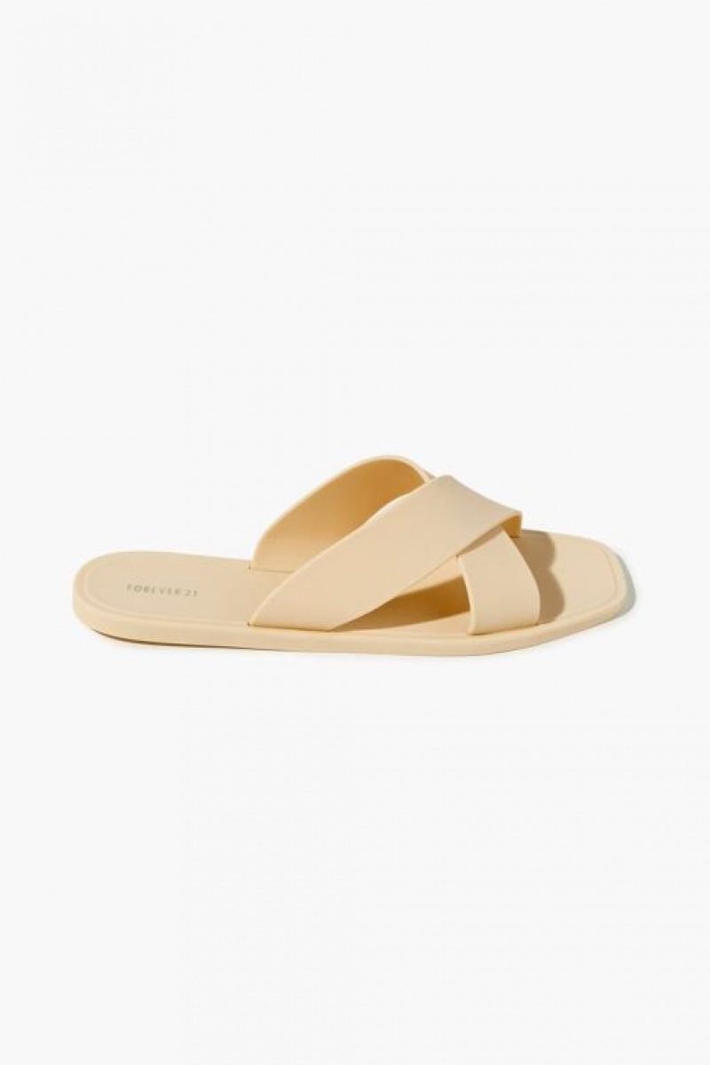 Sandalias Forever 21 Crisscross Slip On Mujer Creme | KR0xrXNXjUJ