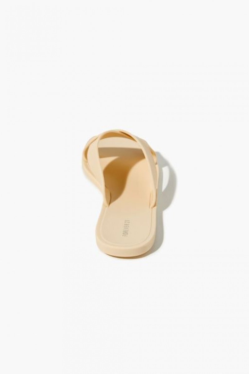 Sandalias Forever 21 Crisscross Slip On Mujer Creme | KR0xrXNXjUJ