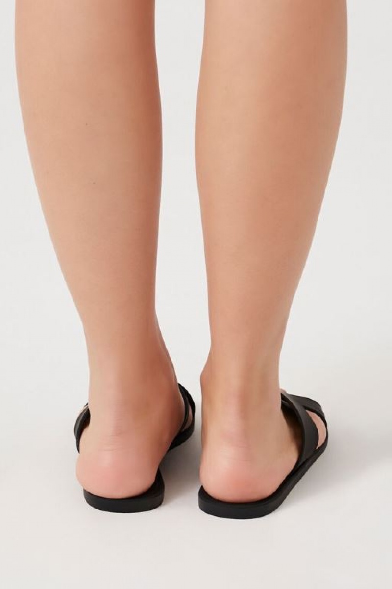 Sandalias Forever 21 Crisscross Square Toe Mujer Negras | cIZHKuSZLe1