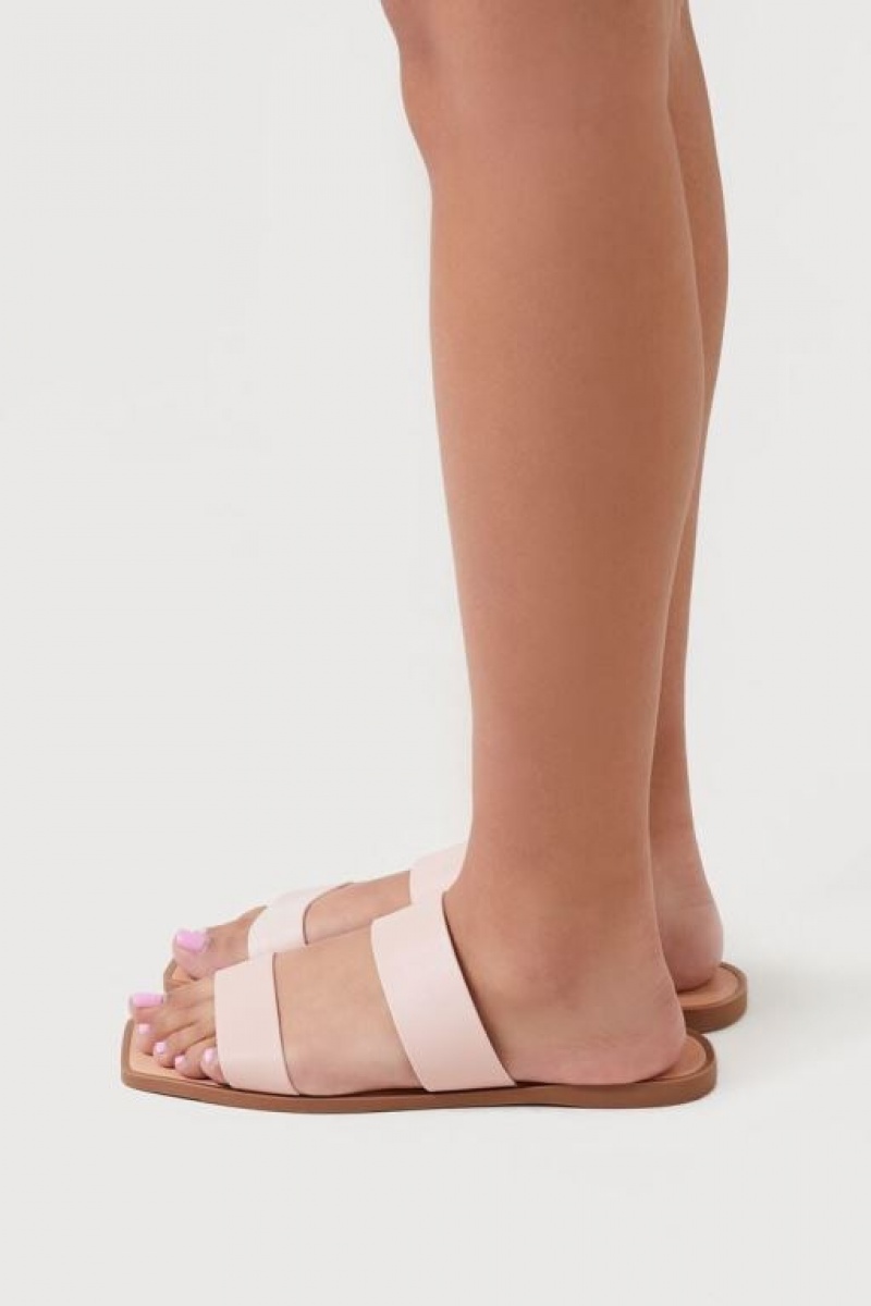 Sandalias Forever 21 Dual Strap Faux Cuero Mujer Rosas | lTmmqz1ODtc