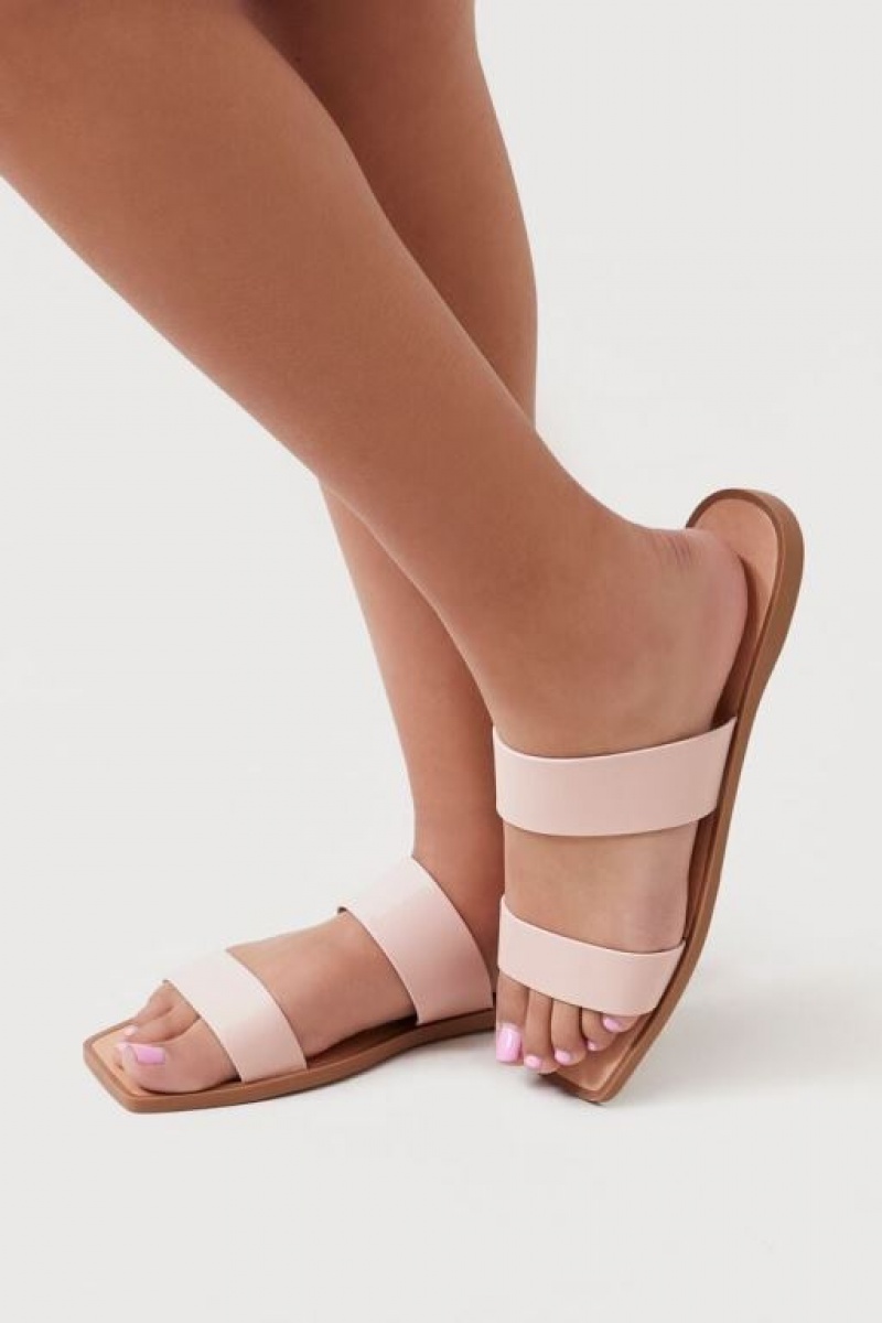 Sandalias Forever 21 Dual Strap Faux Cuero Mujer Rosas | lTmmqz1ODtc