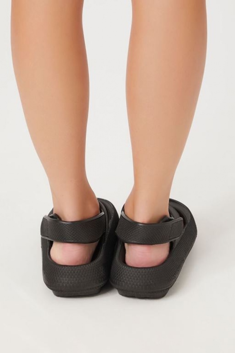 Sandalias Forever 21 Dual Strap Mujer Negras | UHR8VCJHoKp