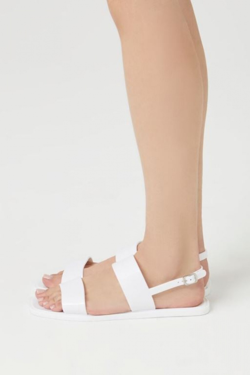 Sandalias Forever 21 Dual Strap Square Toe Mujer Blancas | sTOVUiPnzXC