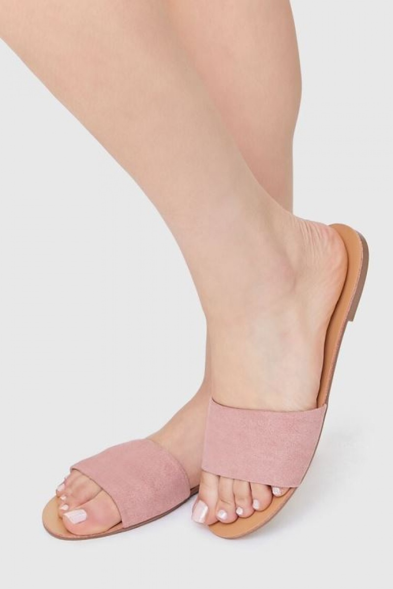 Sandalias Forever 21 Faux Suede Slip On Mujer Rosas | FqwpWowEZwi