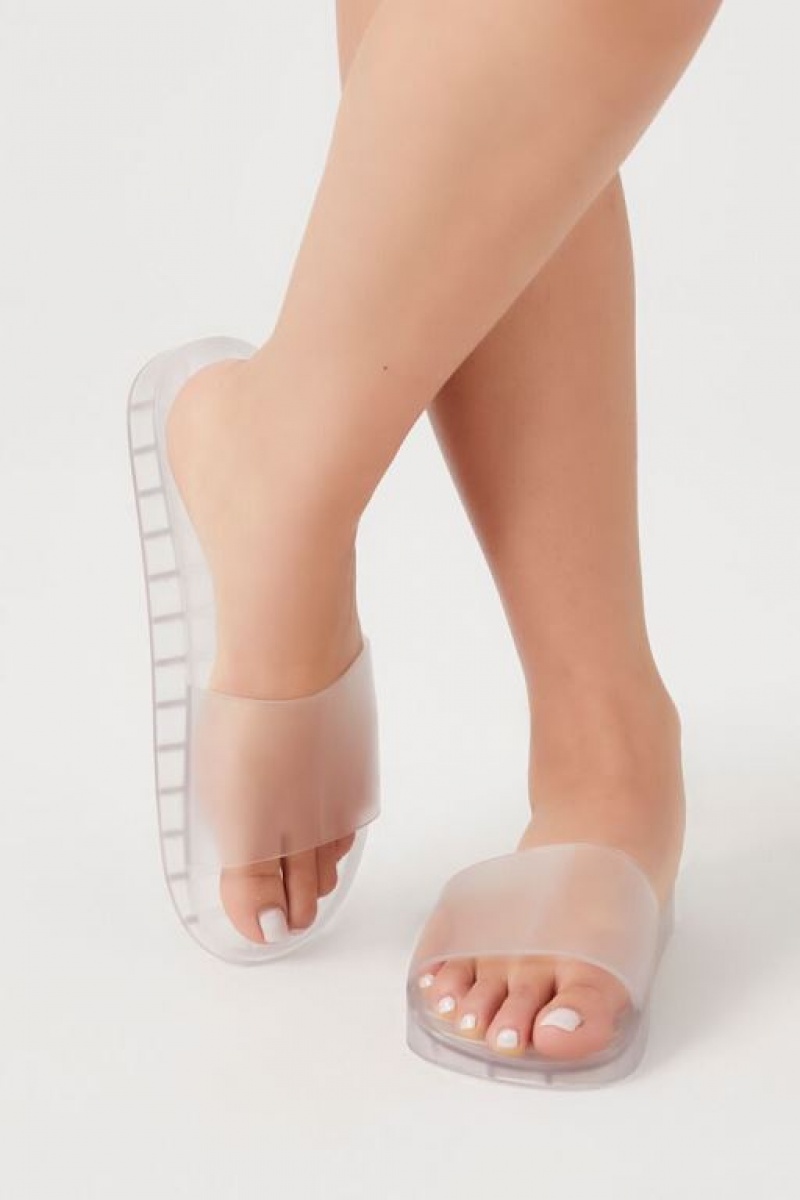 Sandalias Forever 21 Jelly Slide Mujer Clear | tSIL9c5dAVe