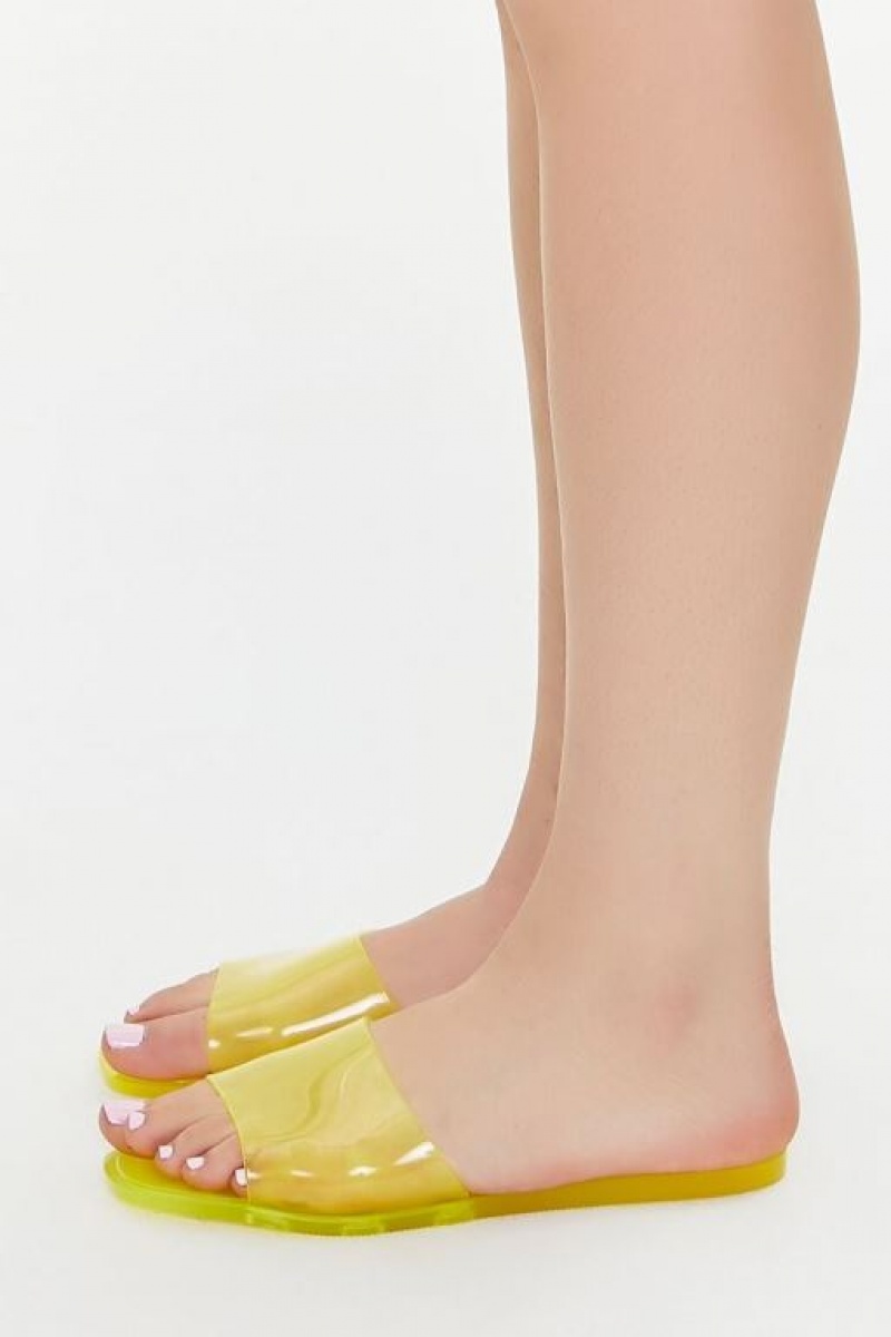 Sandalias Forever 21 Jelly Square Toe Mujer Celery | vJBHlVdQhyQ