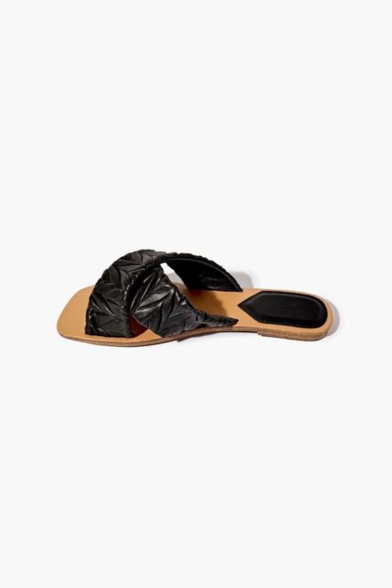 Sandalias Forever 21 Textured Crisscross Mujer Negras | rdJl638kISG