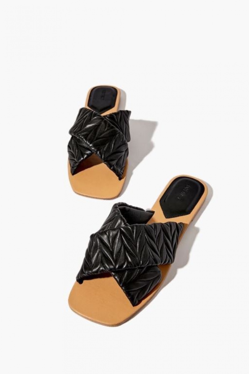 Sandalias Forever 21 Textured Crisscross Mujer Negras | rdJl638kISG