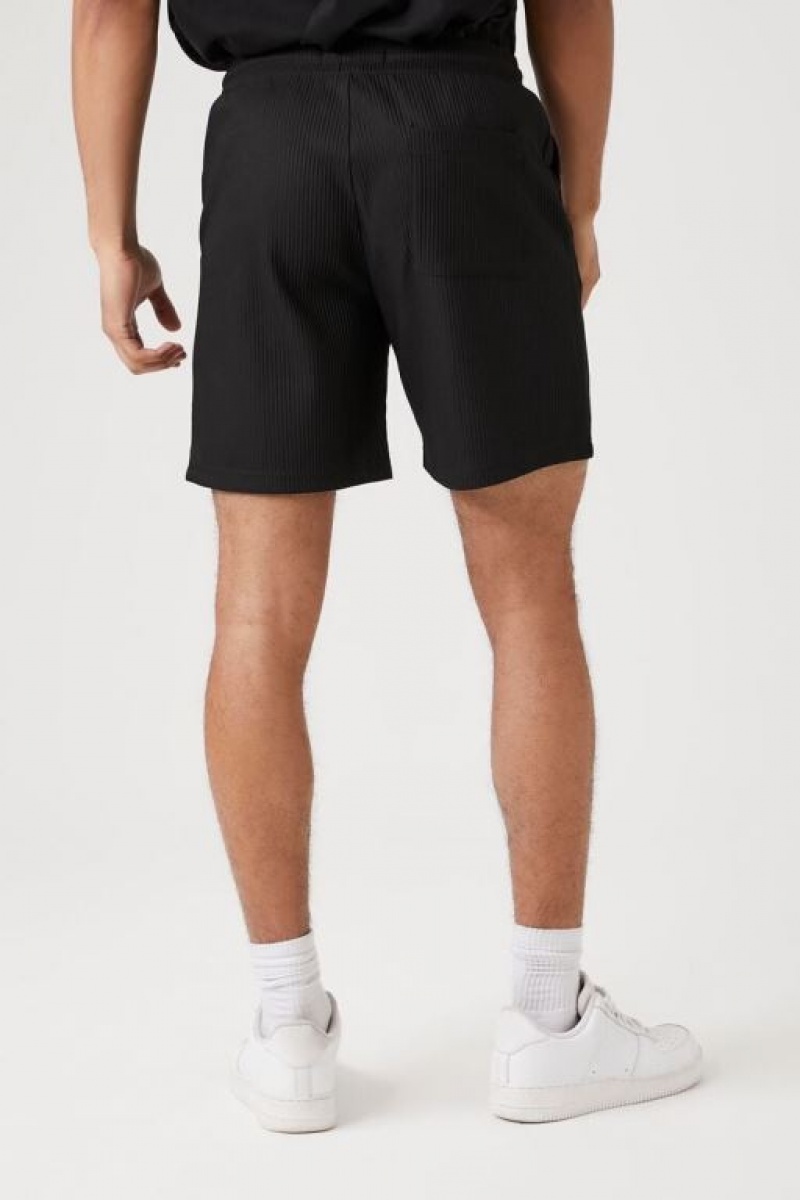 Short Forever 21 Acanalado Drawstring Hombre Negras | HPoBaC0t8rR