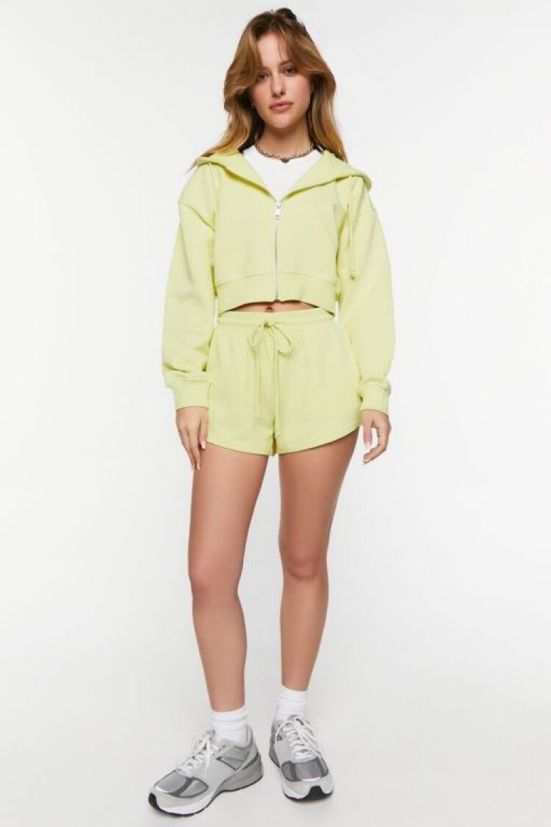 Short Forever 21 Acanalado Drawstring Mujer Verde | cyFQf7YffwR