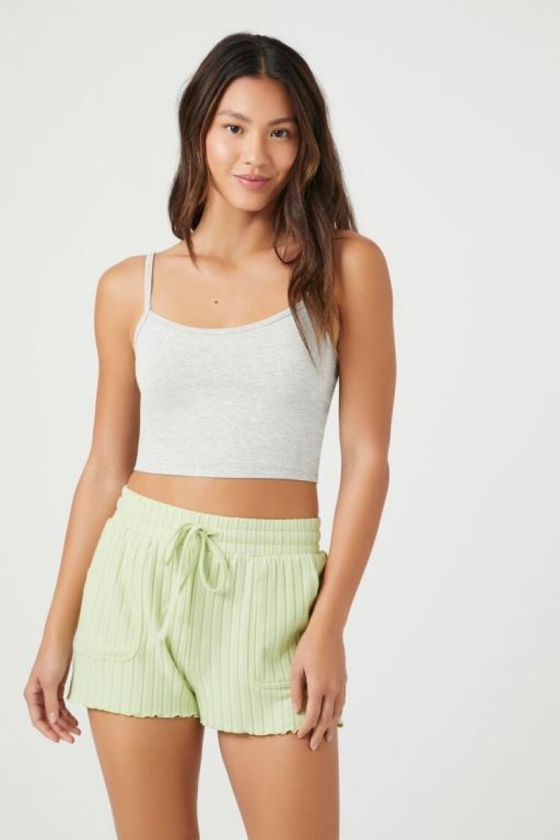 Short Forever 21 Acanalado Drawstring Pajama Mujer Pistachio | qijDleNkkqY