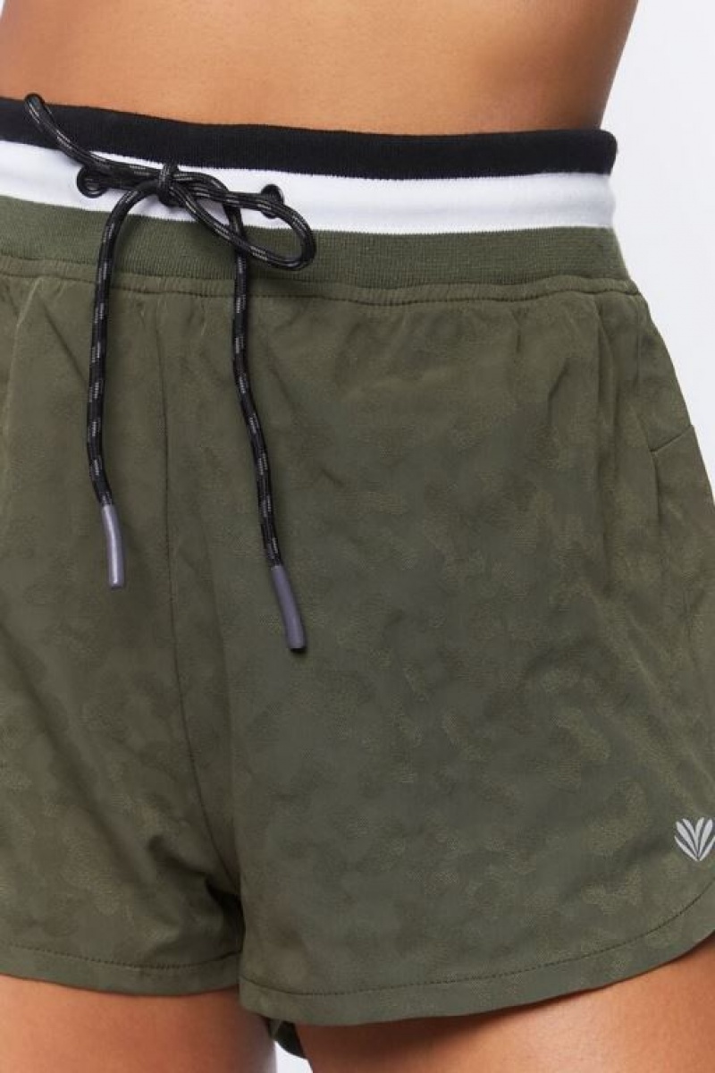 Short Forever 21 Active Drawstring Mujer Gris Verde | vz3YMzfXwk0