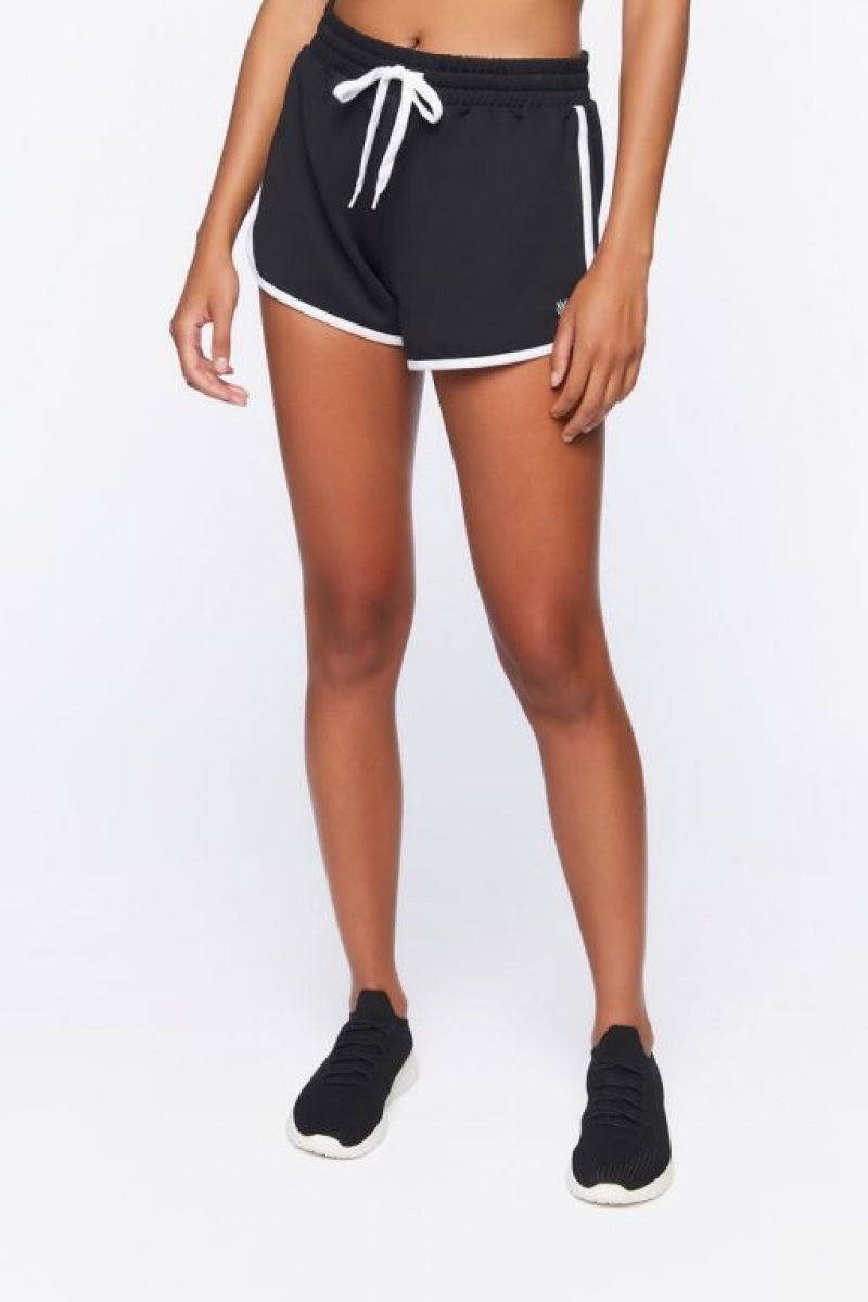 Short Forever 21 Active Drawstring Ringer Mujer Negras | OO58ZM1Way4