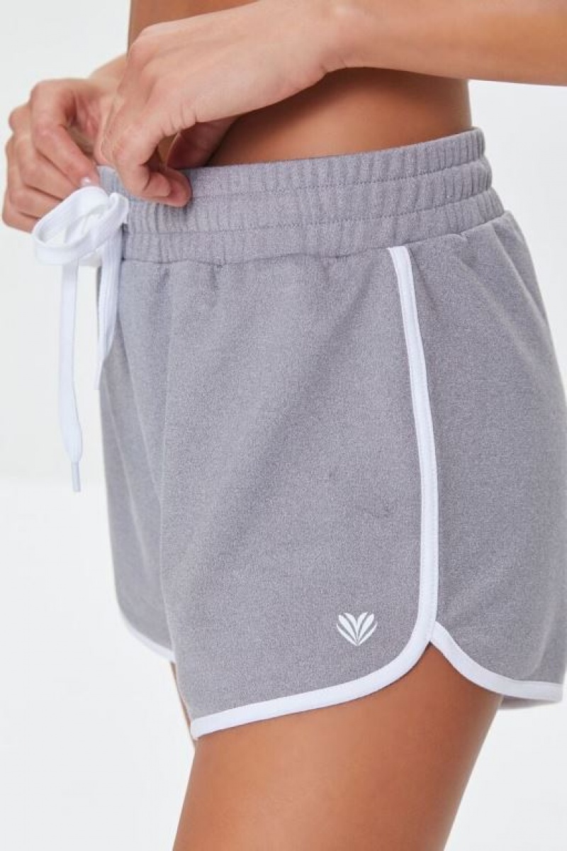 Short Forever 21 Active Drawstring Ringer Mujer Gris | 8P3Ct5br380