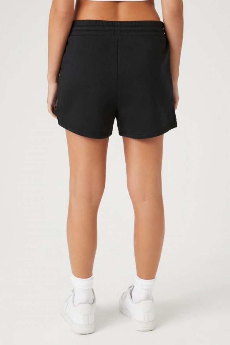 Short Forever 21 Active Fleece Estampadas Mujer Negras | k2ai5KSjo3A