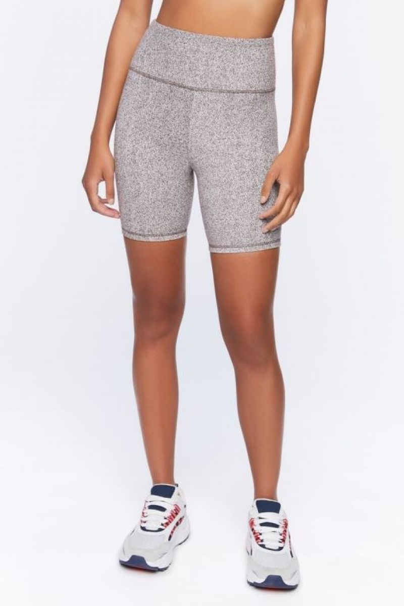 Short Forever 21 Active Heathered Biker Mujer Cafe | bfVsnxjbGUq