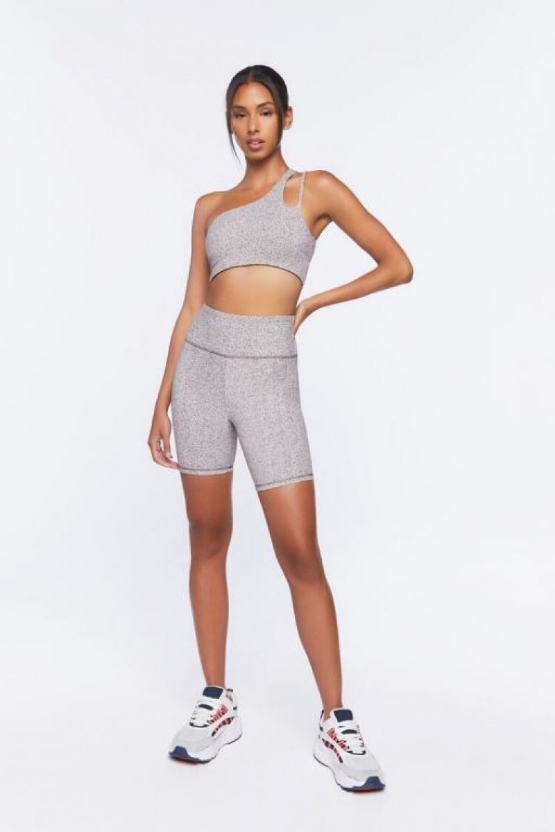 Short Forever 21 Active Heathered Biker Mujer Cafe | bfVsnxjbGUq