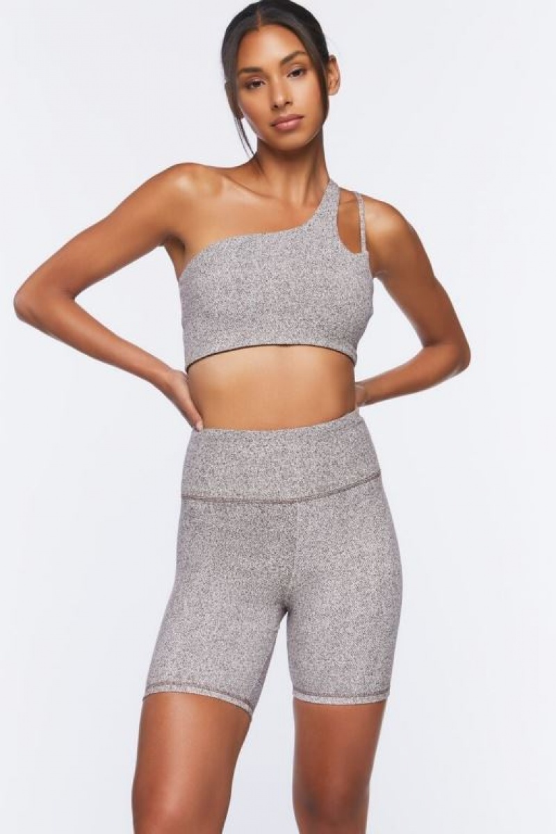 Short Forever 21 Active Heathered Biker Mujer Cafe | bfVsnxjbGUq