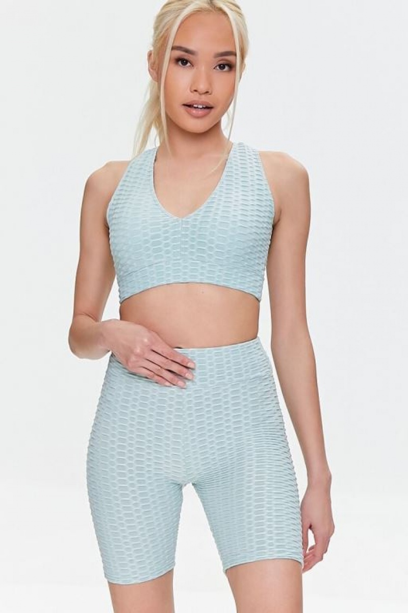 Short Forever 21 Active Ruched Bum Biker Mujer Verde Menta | DAVjihqpHh7