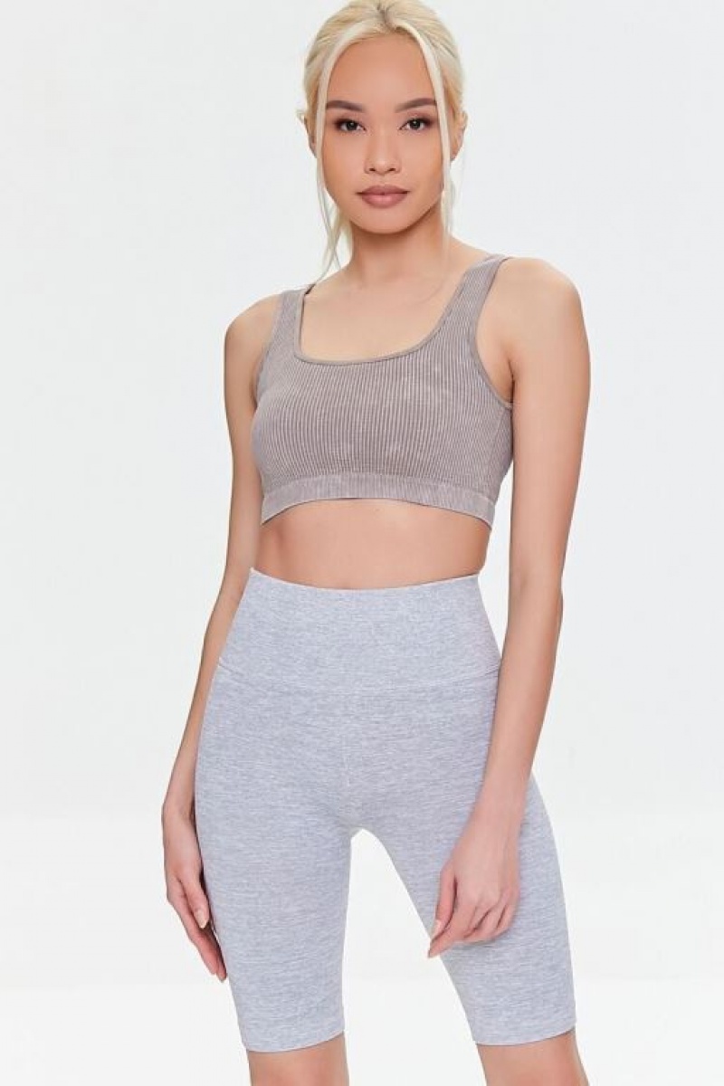 Short Forever 21 Active Seamless High Rise Biker Mujer Gris | 74G2gmClaSw