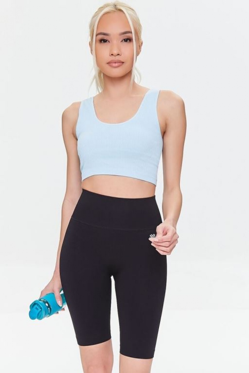 Short Forever 21 Active Seamless High Rise Inch Biker Mujer Negras | gqkRVHKZWxL