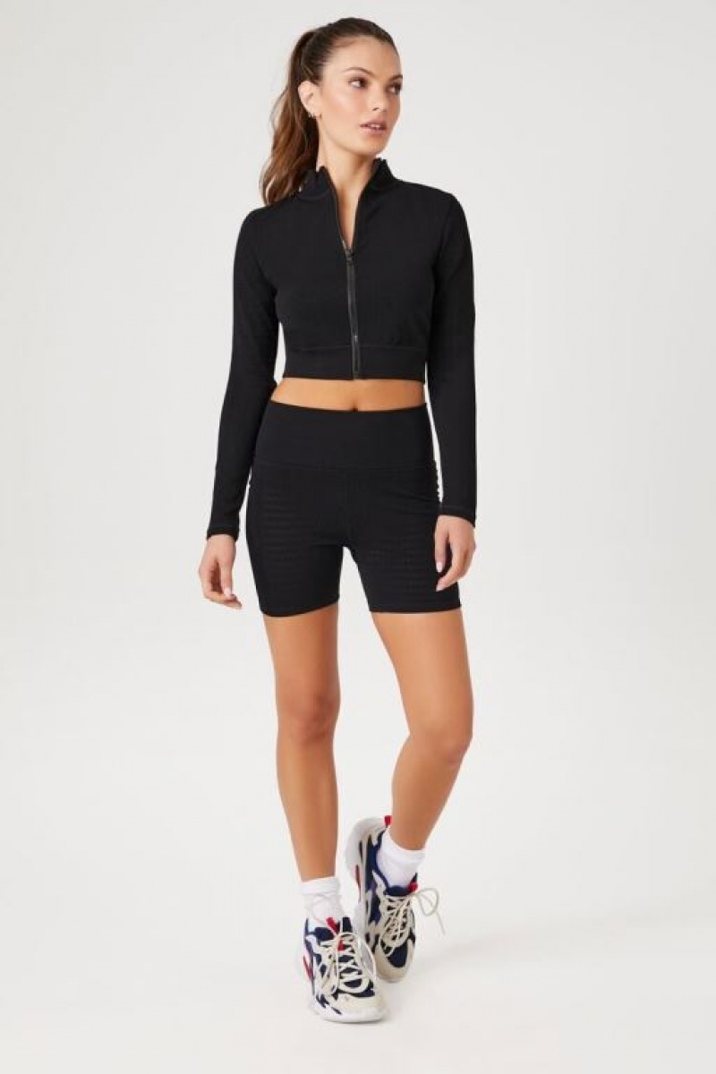 Short Forever 21 Active Seamless Textured Biker Mujer Negras | vQyXR94m0sE