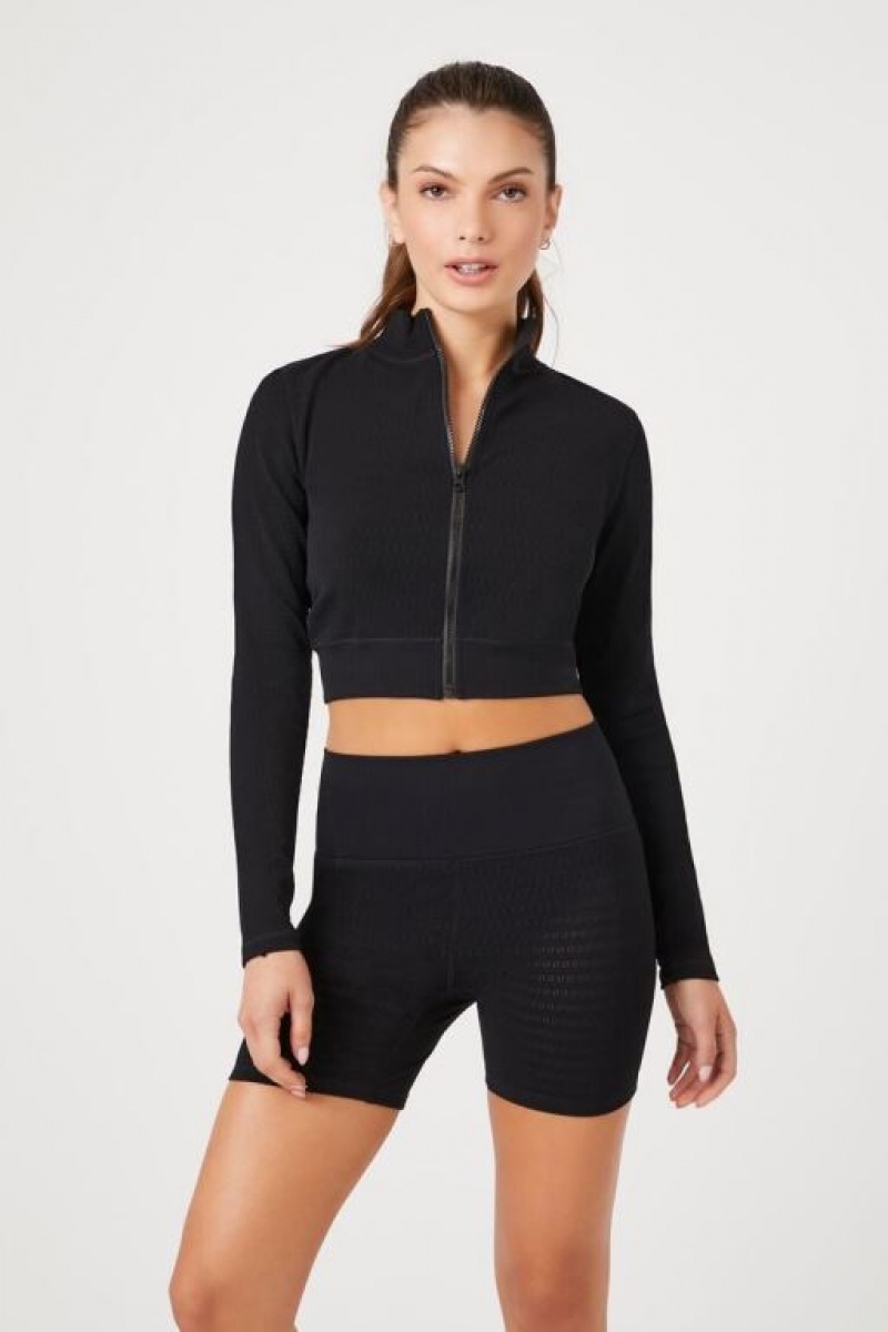 Short Forever 21 Active Seamless Textured Biker Mujer Negras | vQyXR94m0sE