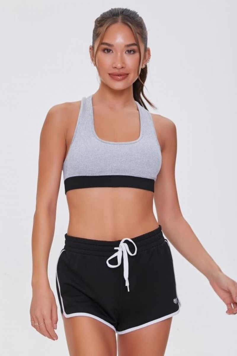 Short Forever 21 Active Stripe Ringer Mujer Negras | 7nSjaueHPFk