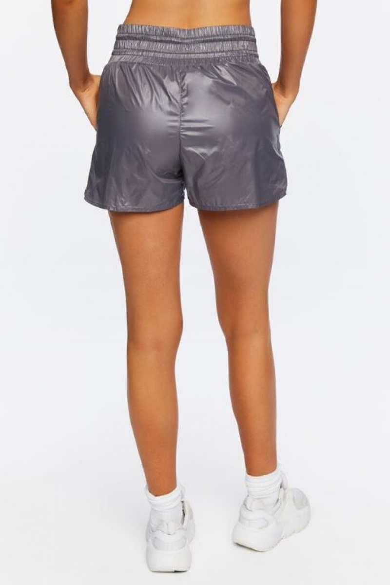 Short Forever 21 Active Windbreaker Mujer Gris | ohWaQIrDo8n