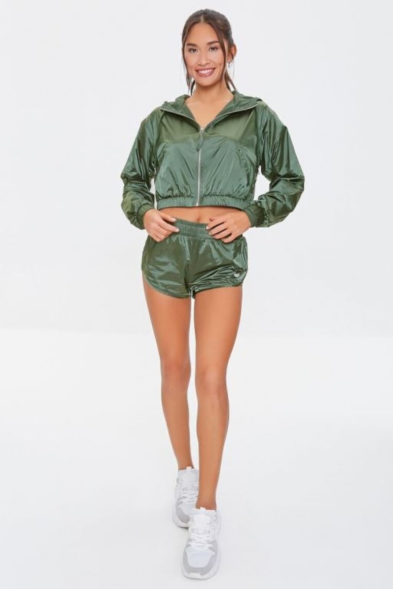 Short Forever 21 Active Windbreaker Mujer Foliage | dFikkX1k0Us