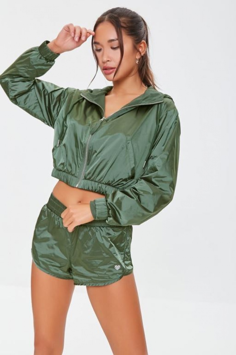 Short Forever 21 Active Windbreaker Mujer Foliage | dFikkX1k0Us