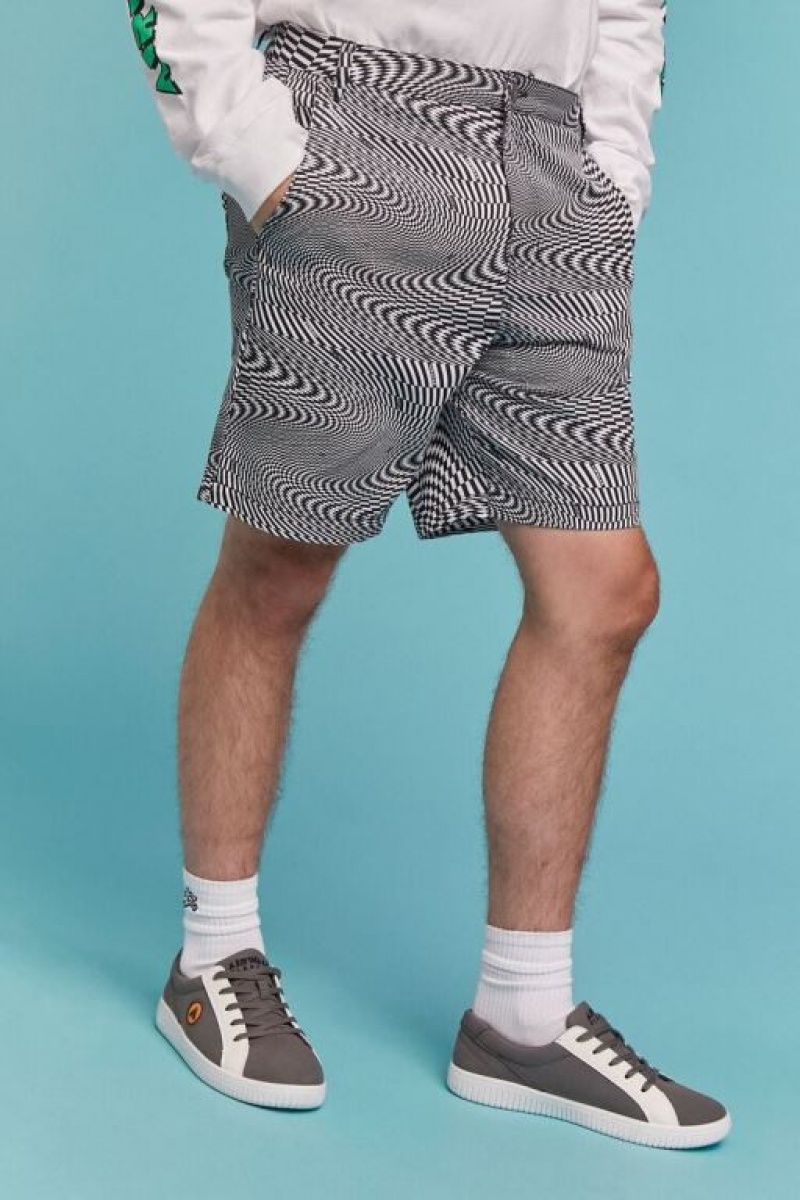 Short Forever 21 Airwalk Checkered Hombre Negras Blancas | Vfpl0S26lpP