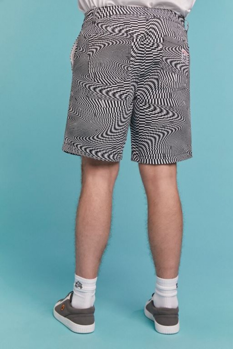 Short Forever 21 Airwalk Checkered Hombre Negras Blancas | Vfpl0S26lpP