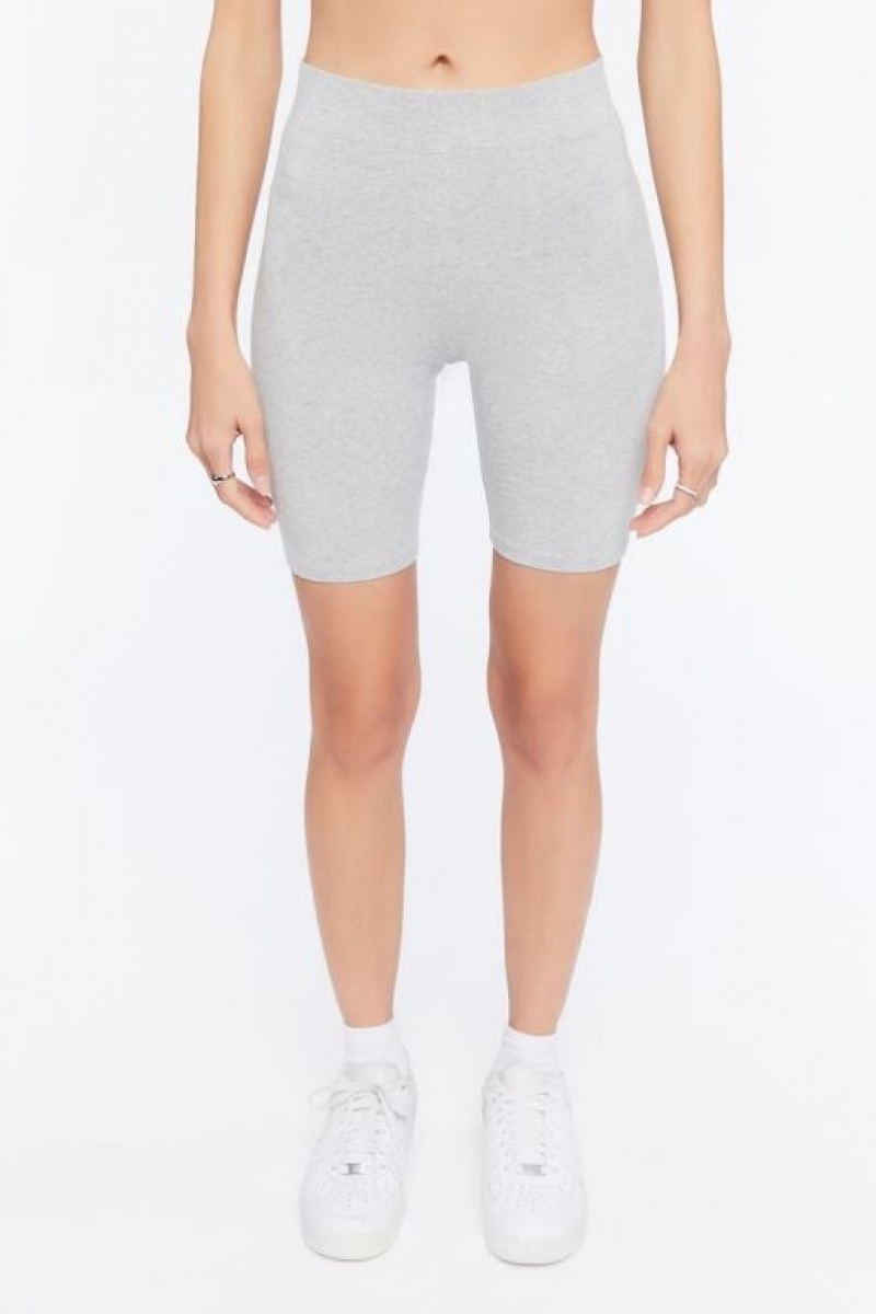 Short Forever 21 Basic Organically Grown Cotton Biker Mujer Gris | JnLqdTpi1nB