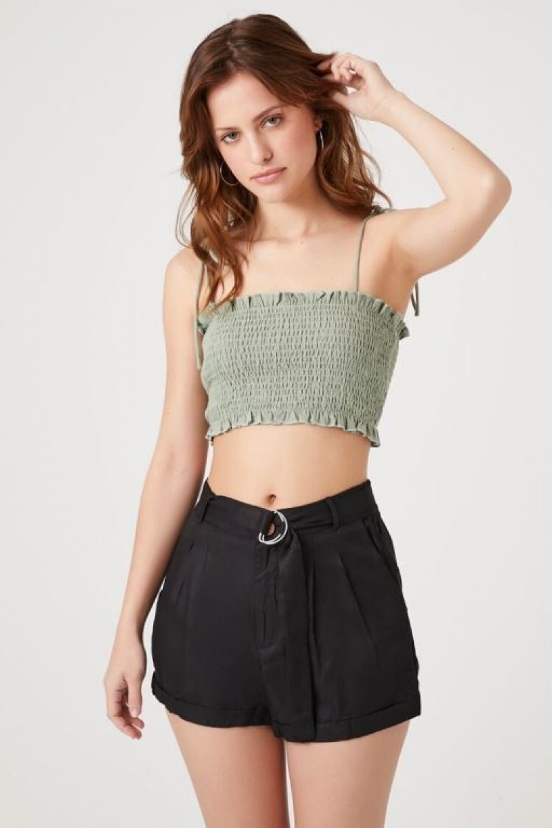 Short Forever 21 Belted High Rise Mujer Negras | ggt96ukQPTq