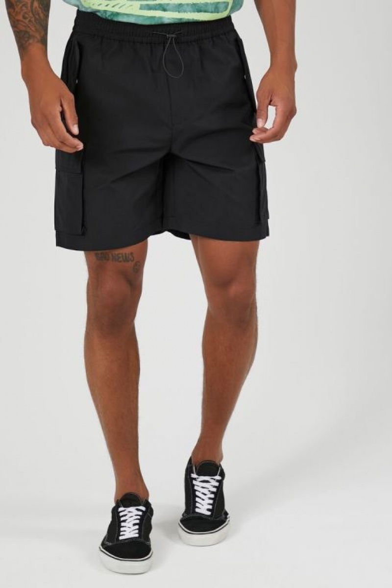 Short Forever 21 Cargo Drawstring Hombre Negras | ah8vWDGCKXe