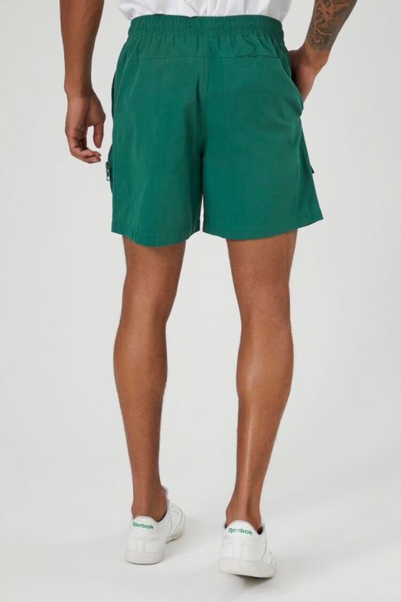 Short Forever 21 Cargo Drawstring Hombre Verde | 57BpP5p6DUI