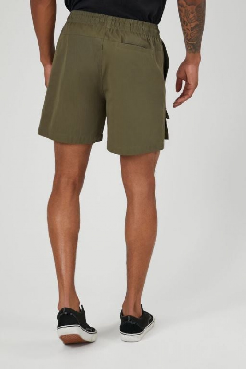 Short Forever 21 Cargo Drawstring Hombre Negras | h3DYhcg1Tdr