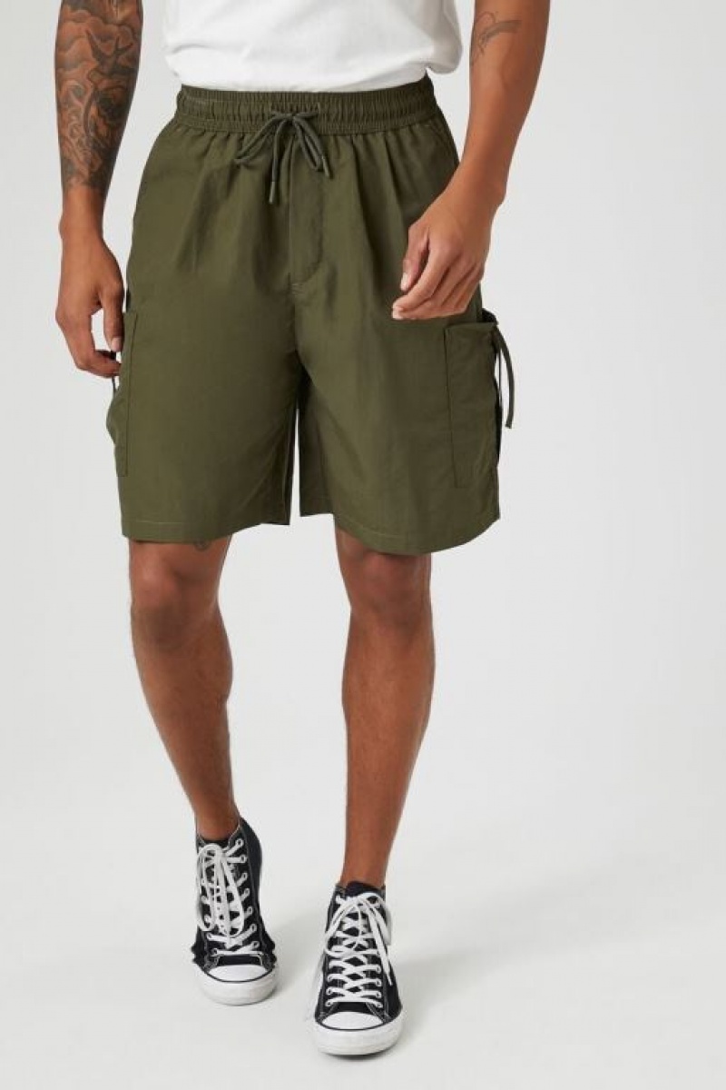 Short Forever 21 Cargo Drawstring Hombre Verde Oliva | ZsiiaircARX