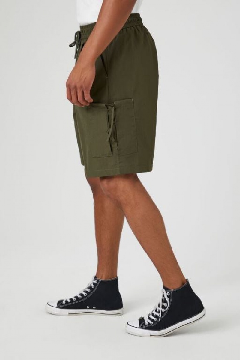 Short Forever 21 Cargo Drawstring Hombre Verde Oliva | ZsiiaircARX