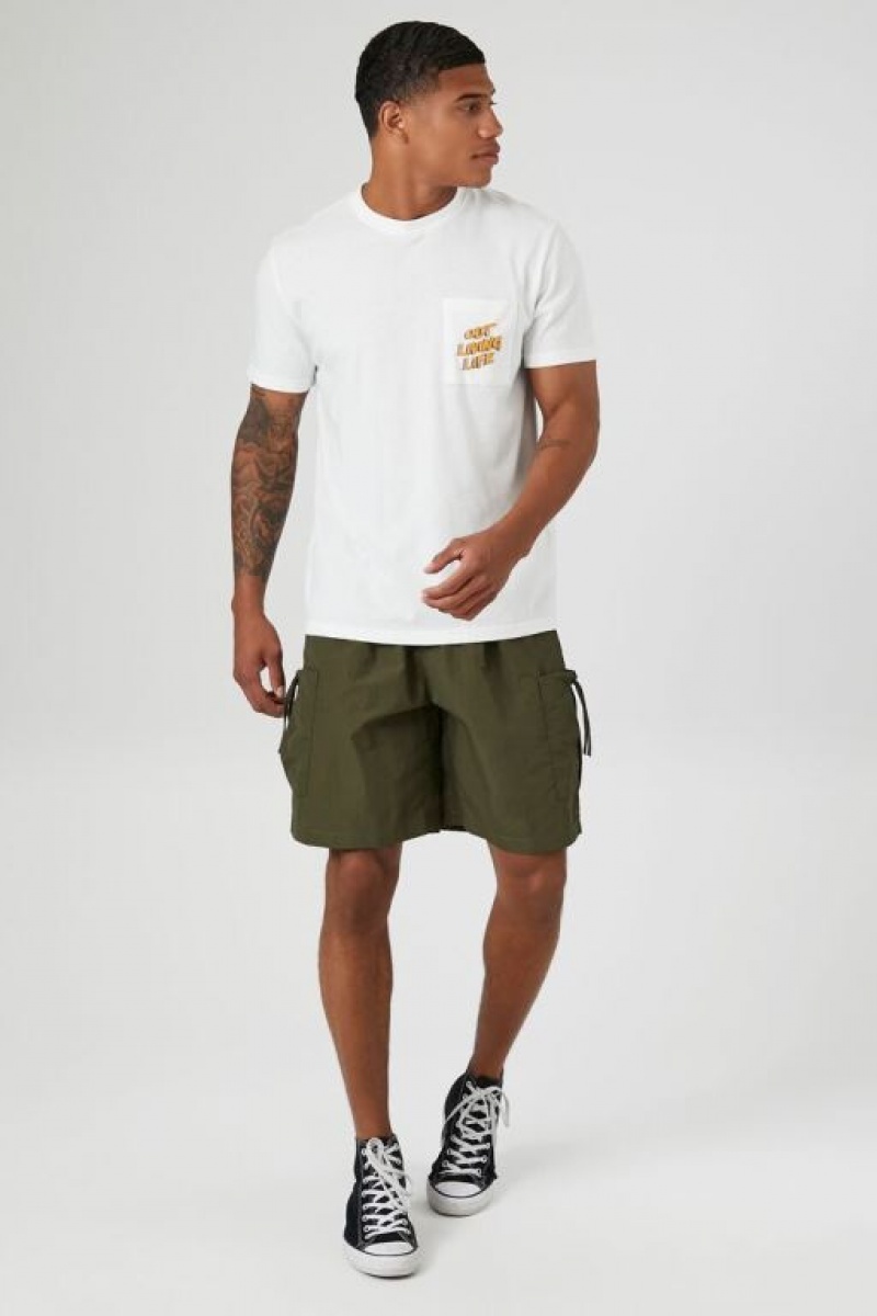 Short Forever 21 Cargo Drawstring Hombre Verde Oliva | ZsiiaircARX