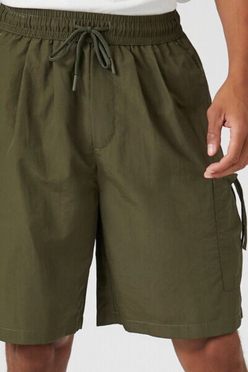 Short Forever 21 Cargo Drawstring Hombre Verde Oliva | ZsiiaircARX