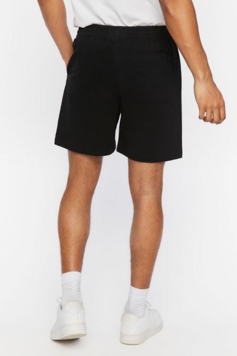 Short Forever 21 Cotton Blend Drawstring Hombre Negras | aYYnUpsXCmJ